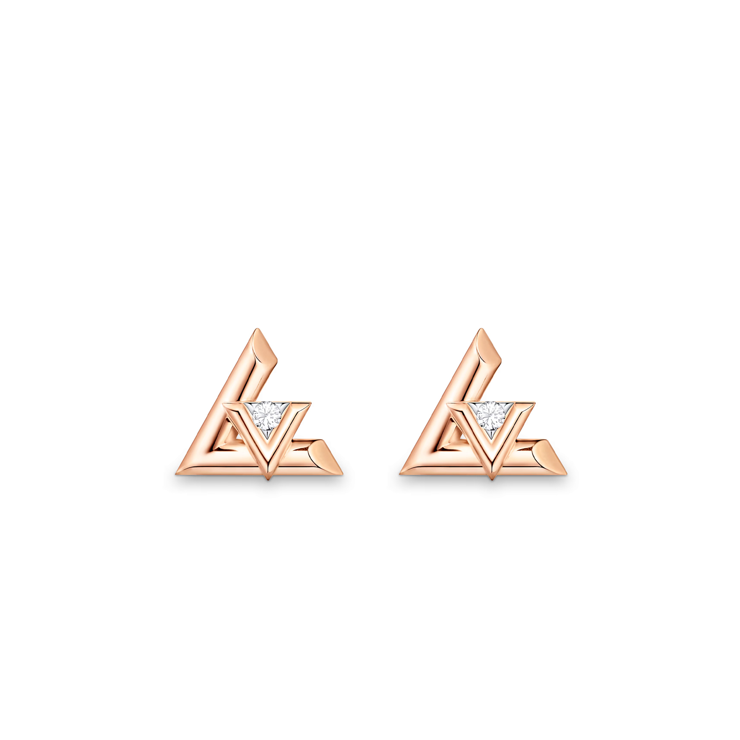 LOUIS VUITTON LV VOLT ONE STUD, PINK GOLD AND DIAMOND Q96975